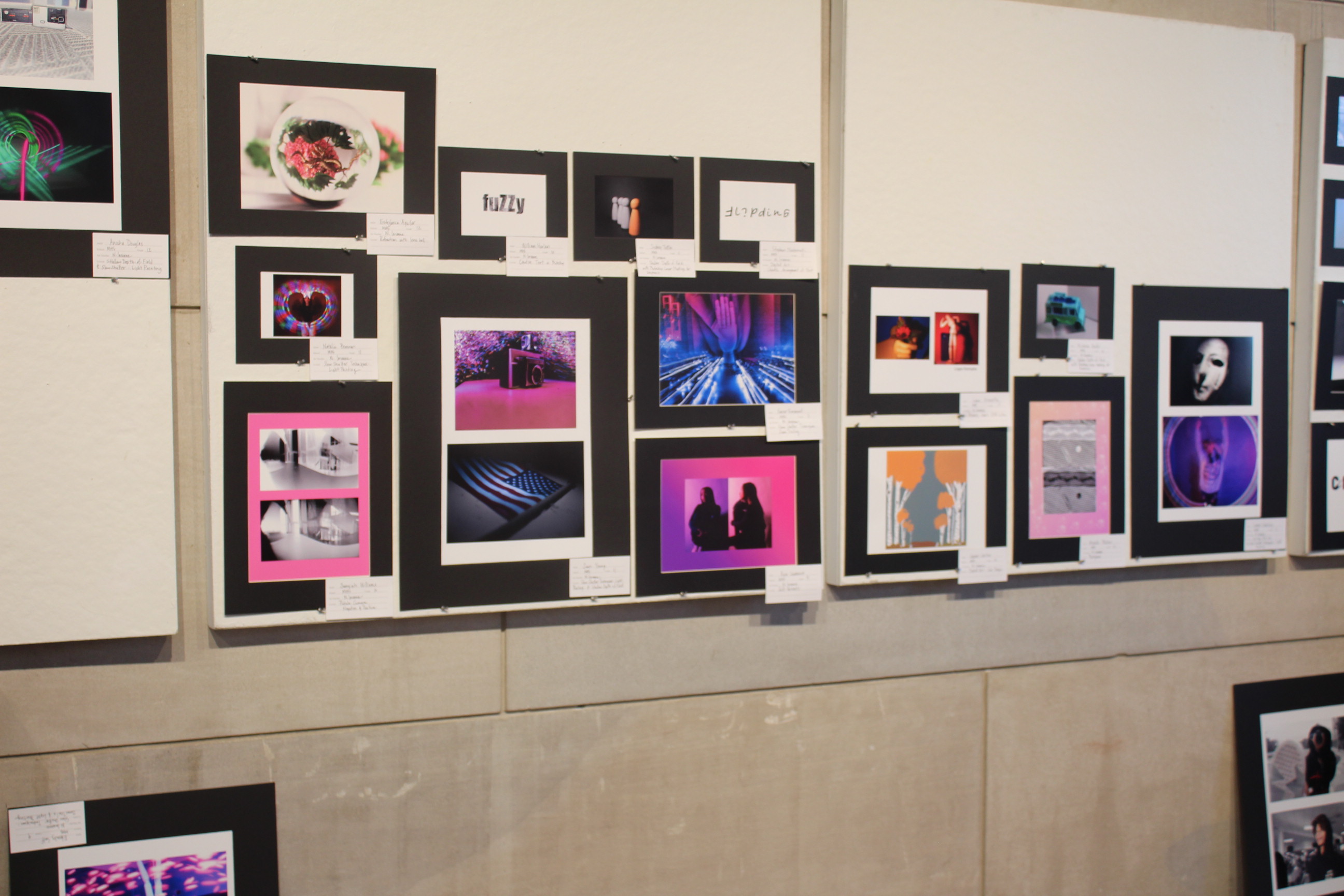 Student artwork featured at the gallery for the 2023 Middletown Public Schools K-12 Art Show